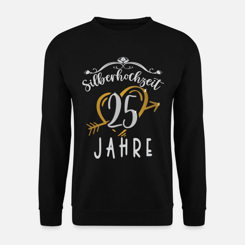 Traumpaar seit 25 Jahren Silberhochzeit Geschenk - Unisex Pullover - Schwarz