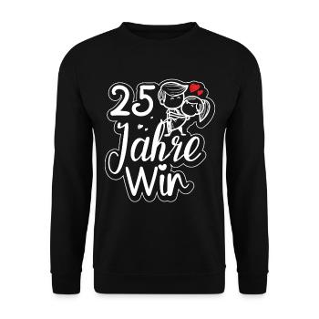 Traumpaar seit 25 Jahren Silberhochzeit Geschenk - Unisex Pullover - Schwarz - Vorne - Alina (178cm) & Michal (187cm)