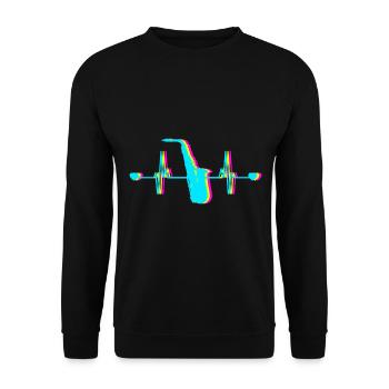 Saxophone Heartbeat Sax Saxophonist Music Gift - Sweat-shirt Unisexe - noir - Devant - Alina (178cm) & Michal (187cm)