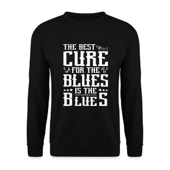 Le meilleur remède pour le blues est le blues - Sweat-shirt Unisexe - noir - Devant - Alina (178cm) & Michal (187cm)