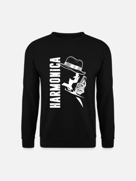 Harmonica Blues Music Sound Instrument Band Gift - Unisex Sweatshirt - black