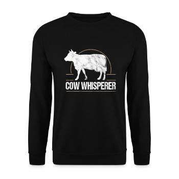 Viehzüchter Kuhzucht Milch Kuhflüsterer - Unisex Pullover - Schwarz - Vorne - Alina (178cm) & Michal (187cm)