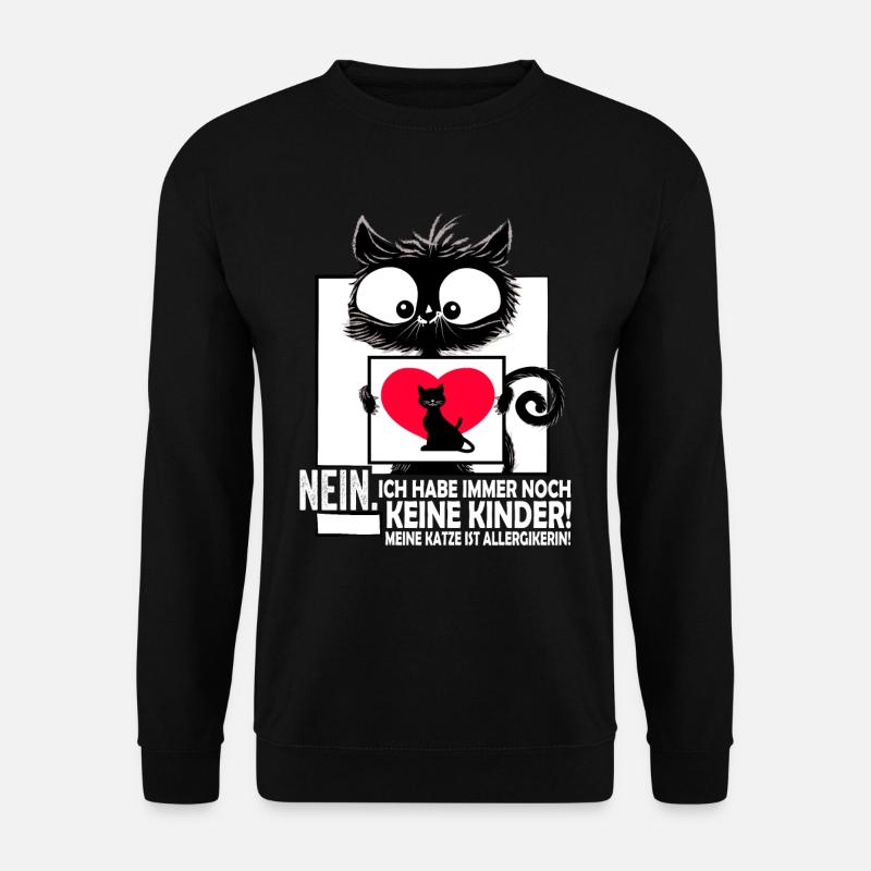Katzenmama Katzenliebhaberin Geschenk Katzenspruch - Unisex Pullover - Schwarz