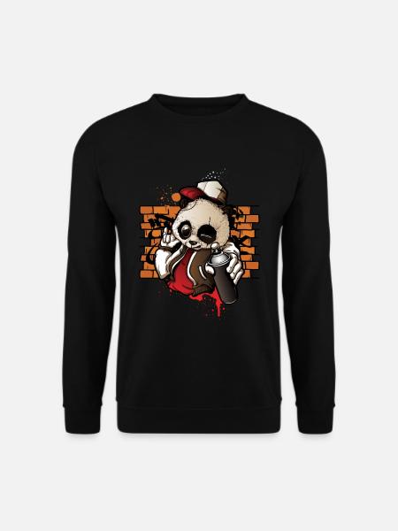Cool Hip Hop Panda Hiphop Graffiti Spray Paint - Unisex sweater - sort
