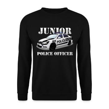 Officier de police subalterne Policier De voiture de police - Sweat-shirt Unisexe - noir - Devant - Alina (178cm) & Michal (187cm)