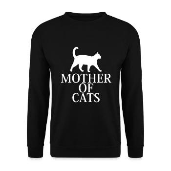 Mère de chats Chat Dame Chaton Amant Propriétaire de chat - Sweat-shirt Unisexe - noir - Devant - Alina (178cm) & Michal (187cm)