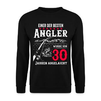 Anglergeschenk zum 30 Geburtstag 30 Ehrentag - Unisex Pullover - Schwarz - Vorne - Alina (178cm) & Michal (187cm)