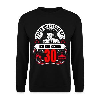 30. Geburtstag Mann Geschenk lustig Geburtstag 30 - Unisex Pullover - Schwarz - Vorne - Alina (178cm) & Michal (187cm)