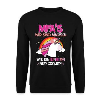 Ausbildung Medizinische Fachangestellte MFA - Unisex Pullover - Schwarz - Vorne - Alina (178cm) & Michal (187cm)