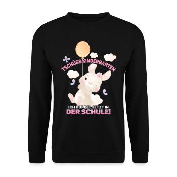 Kindergarten ist vorbei, Tschüss! - Unisex Pullover - Schwarz - Vorne - Alina (178cm) & Michal (187cm)