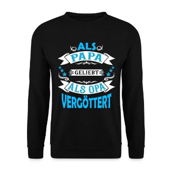 Bester Opa der Welt Geschenk Vatertagsgeschenk Opa - Unisex Pullover - Schwarz - Vorne - Alina (178cm) & Michal (187cm)