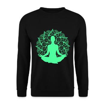 Mandala Yoga Asana Lotus Zen Nirvana Buddhism Gift - Unisex Sweatshirt - black - Front - Alina (178cm) & Michal (187cm)
