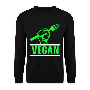 Vegetarisch Veganismus Tierrechte Veggie - Unisex Pullover - Schwarz - Vorne - Alina (178cm) & Michal (187cm)