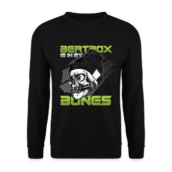 Beatbox In My Bones Skull Skeleton DJ Beatboxer - Unisex Sweatshirt - black - Front - Alina (178cm) & Michal (187cm)