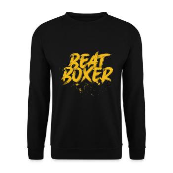 Beatboxer Microphone DJ Rap Hiphop Beatboxing Gift - Unisex Sweatshirt - black - Front - Alina (178cm) & Michal (187cm)