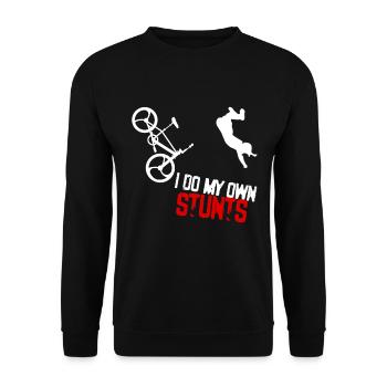 I Do My Own Stunts BMX Bike Biker Sport Stunt Gift - Unisex Sweatshirt - black - Front - Alina (178cm) & Michal (187cm)