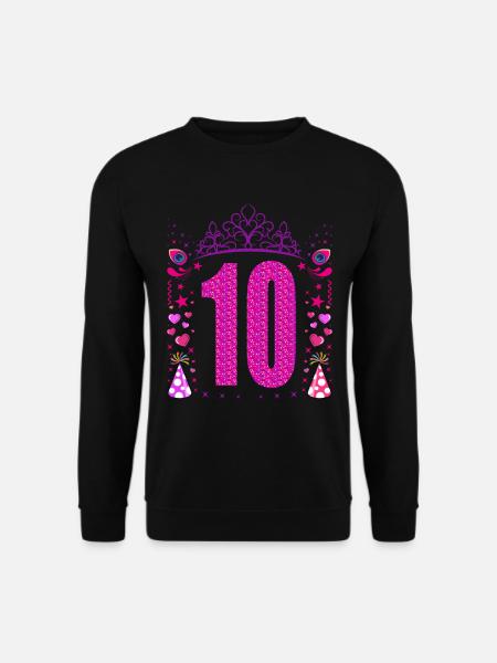 10 Geburtstag Mädchen Geschenk 10 Jahre Geburtstag - Unisex Pullover - Schwarz