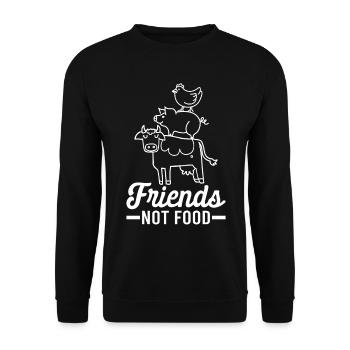 Amis pas nourriture végétarien Veganisme Cadeau végétalien - Sweat-shirt Unisexe - noir - Devant - Alina (178cm) & Michal (187cm)