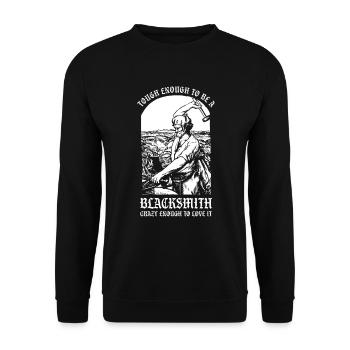 Blacksmith Anvil Forging Farrier Hammer Steel Gift - Unisex Sweatshirt - black - Front - Alina (178cm) & Michal (187cm)