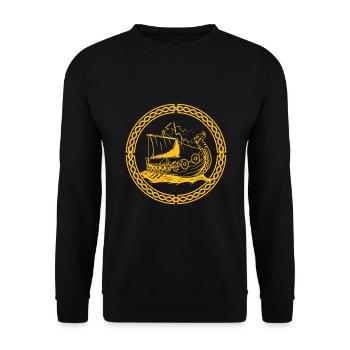 Viking Ship Warrior Valhalla Norse Mythology Gift - Sweat-shirt Unisexe - noir - Devant - Alina (178cm) & Michal (187cm)