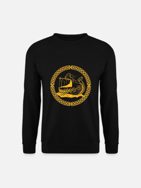 Wikingerschiff Krieger Walhalla Nordische Mythologie Geschenk - Unisex Pullover - Schwarz