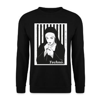 Speedcore Gabber Frenchcore Schranz Hardtekk Rave - Unisex Pullover - Schwarz - Vorne - Alina (178cm) & Michal (187cm)