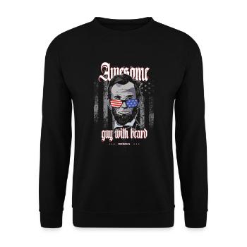 Lincoln GeilerType avec bart USA Cadeau Barbier - Sweat-shirt Unisexe - noir - Devant - Alina (178cm) & Michal (187cm)