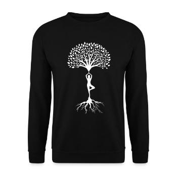 Yoga Tree Zen Nirvana Asana Meditation Buddhism - Unisex Sweatshirt - black - Front - Alina (178cm) & Michal (187cm)