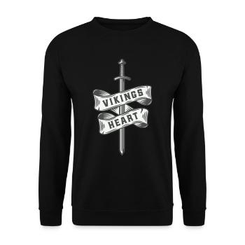 Viking Heart Axe Schwert Nordische Mythologie Valhalla - Unisex Pullover - Schwarz - Vorne - Alina (178cm) & Michal (187cm)