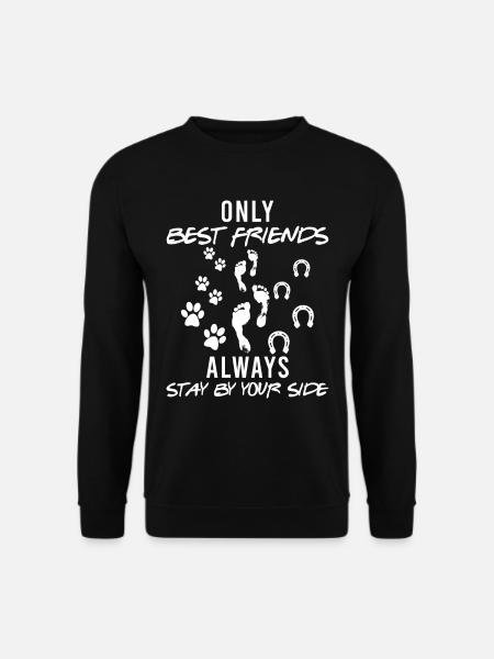 Meilleurs amis chiens Cheval humain Animal Amant Cadeau - Sweat-shirt Unisexe - noir