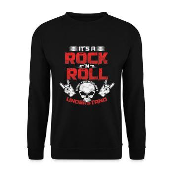 It's A Rock N Roll Thing Rock Music Gitarrist - Unisex Pullover - Schwarz - Vorne - Alina (178cm) & Michal (187cm)