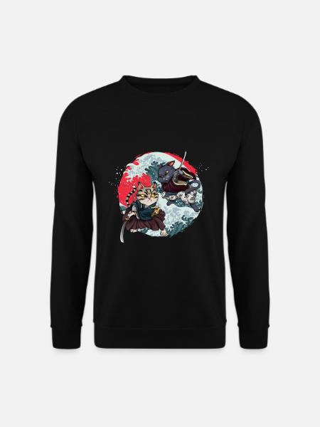 Samouraï Chats Kendo Ninja Japon Katana Sinobi Cadeau - Sweat-shirt Unisexe - noir