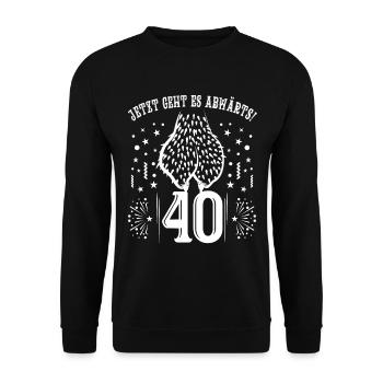 Club der alten Säcke 40 40. Geburtstagsgeschenk - Unisex Pullover - Schwarz - Vorne - Alina (178cm) & Michal (187cm)