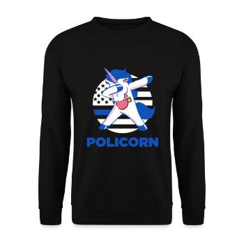 Policorne Licorne Officier de police Policier Cadeau - Sweat-shirt Unisexe - noir - Devant - Alina (178cm) & Michal (187cm)