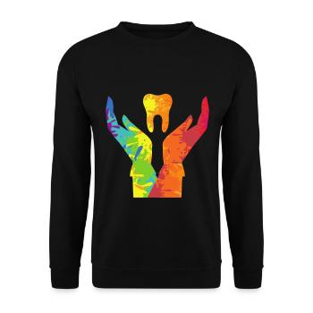 Colorful Tooth Doctor Teeth Dentist Dentistry Gift - Unisex Sweatshirt - black - Front - Alina (178cm) & Michal (187cm)
