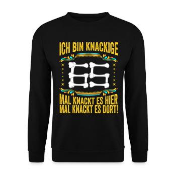 65 Geburtstag 65 Ehrentag 65 Jubiläum - Unisex Pullover - Schwarz - Vorne - Alina (178cm) & Michal (187cm)