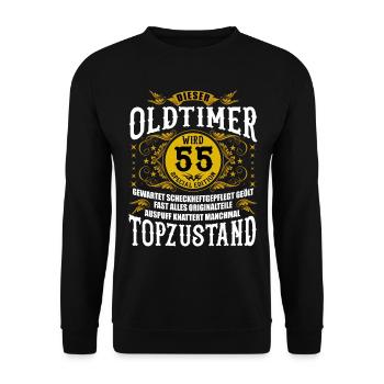 55 Geburtstag 55. Jubiläum 55 Ehrentag Geschenk - Unisex Pullover - Schwarz - Vorne - Alina (178cm) & Michal (187cm)