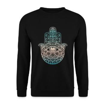 Yoga Chakra Méditer Relax Pilates Cadeau spirituel - Sweat-shirt Unisexe - noir - Devant - Alina (178cm) & Michal (187cm)