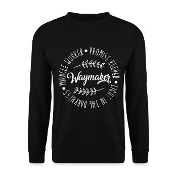 Wegmacher Jesus Christus Gott Glaube Gebet Religion - Unisex Pullover - Schwarz - Vorne - Alina (178cm) & Michal (187cm)