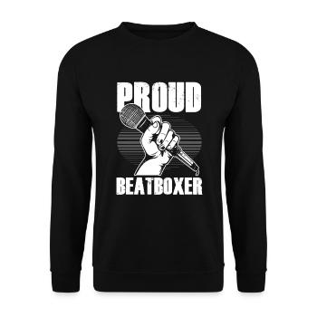 Proud Beatboxer Microphone Rap Hiphop DJ Gift - Unisex Sweatshirt - black - Front - Alina (178cm) & Michal (187cm)