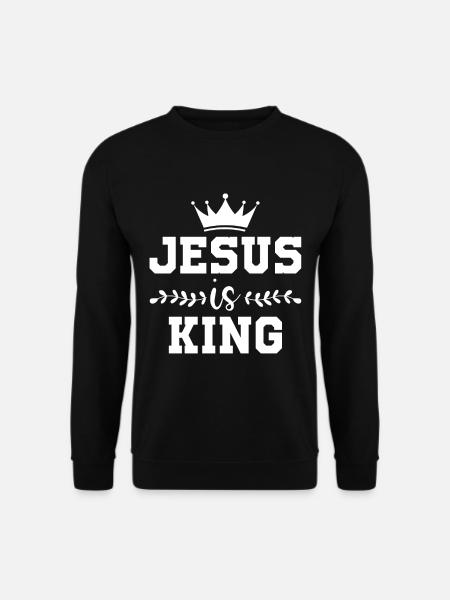 Jesus ist König Religion Katholischer Glaube Gebetsgeschenk - Unisex Pullover - Schwarz