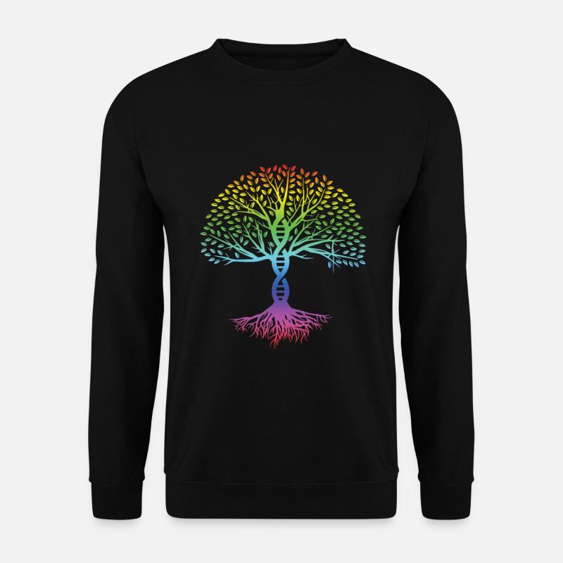 DNA Baum Bunte Meditation Yoga Zen Asana Geschenk - Unisex Pullover - Schwarz