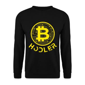 Bitcoin Hodler Crypto BTC Cryptocurrency Gift - Unisex Sweatshirt - black - Front - Alina (178cm) & Michal (187cm)