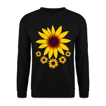 yellow coneflower flowers, flowers, yellow floral floral floral - Unisex Sweatshirt - black - Front - Alina (178cm) & Michal (187cm)