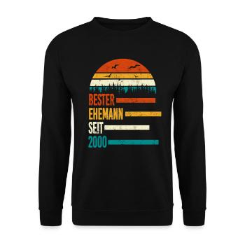 21. Hochzeitstag bester Ehemann - Unisex Pullover - Schwarz - Vorne - Alina (178cm) & Michal (187cm)
