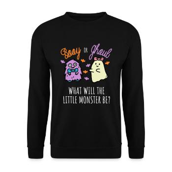 Boy Or Girl Monster Halloween Gender Reveal - Unisex Sweatshirt - black - Front - Alina (178cm) & Michal (187cm)