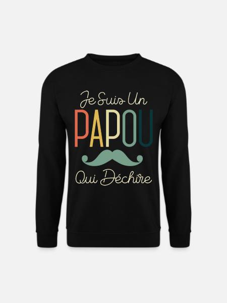 Annonce grossesse papou qui déchire moustache cool - Sweat-shirt Unisexe - noir