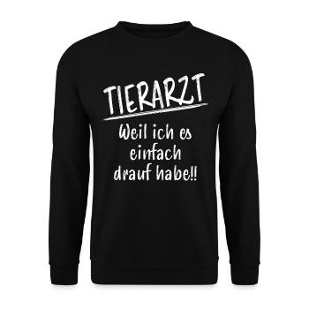 Tierarzt Lustige Spruch Beruf Tiermedizin Geschenk - Unisex Pullover - Schwarz - Vorne - Alina (178cm) & Michal (187cm)