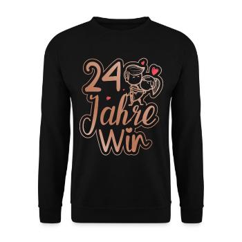 Ein perfektes Team seit 24 Jahren Hochzeitstag - Unisex Pullover - Schwarz - Vorne - Alina (178cm) & Michal (187cm)