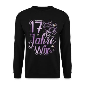Ein perfektes Team seit 17 Jahren Hochzeitstag - Unisex Pullover - Schwarz - Vorne - Alina (178cm) & Michal (187cm)